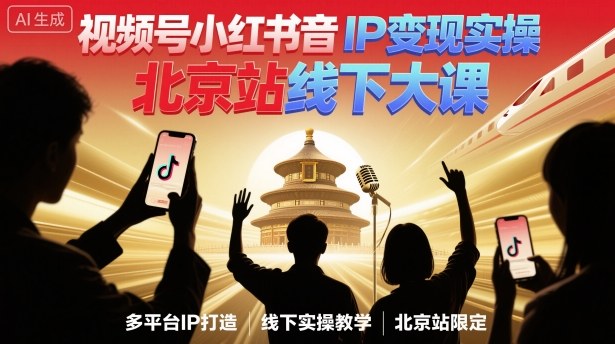 视频号小红书抖音IP变现实操北京站线下大课，40+行业短视频高变现姿势，100+IP高变现实操技术|HOOK协议网