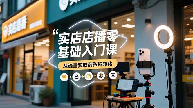 实体店播零基础入门课，实体店+短视频+直播+微信生态+私域社群，从流量获取到私域转化|HOOK协议网