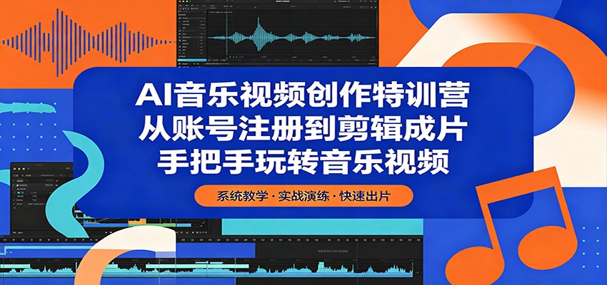 AI音乐视频创作特训营：从账号注册到剪辑成片，手把手玩转音乐视频|一人科技公司导航