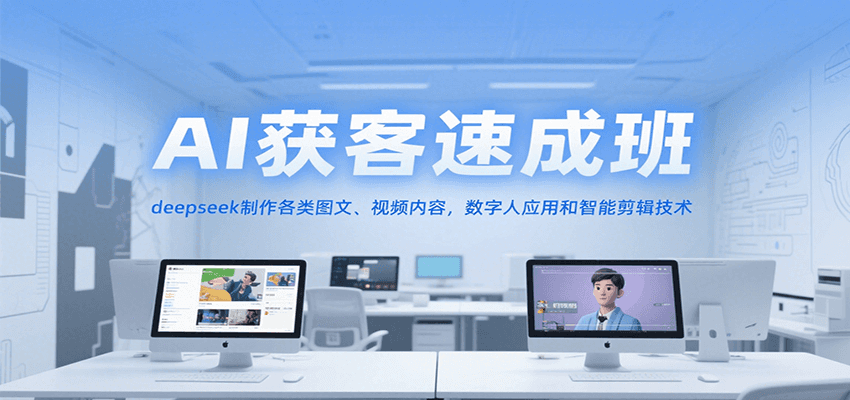 AI获客速成班，deepseek制作各类图文、视频内容，数字人应用和智能剪辑技术|HOOK协议网