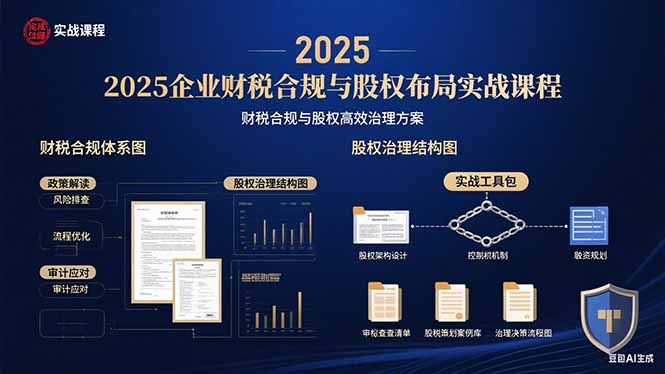 2025企业财税合规与股权布局的实战课程：财税合规与股权高效治理方案|HOOK协议网