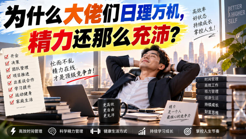 付费文章：为什么大佬们日理万机，精力还那么充沛？|一人科技OPC聚合软件