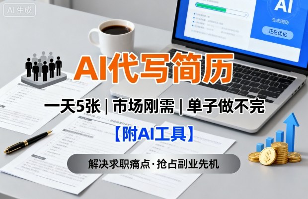 AI代写简历，一天5张，今年找工作难，市场刚需，单子做不完【附AI工具】|HOOK协议网