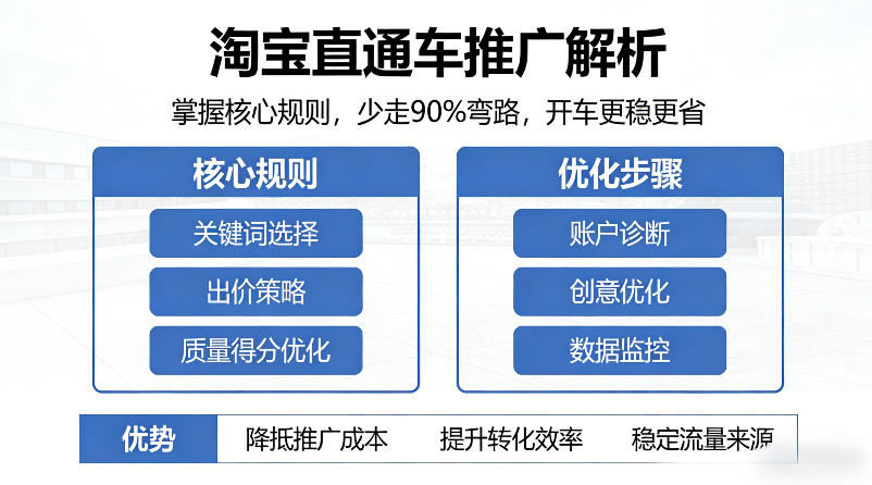 淘宝直通车推广解析，掌握核心规则，少走90%弯路，开车更稳更省|协议软件打粉软件