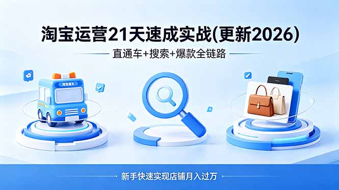 淘宝运营21天速成实战(更新4月|一人科技公司导航