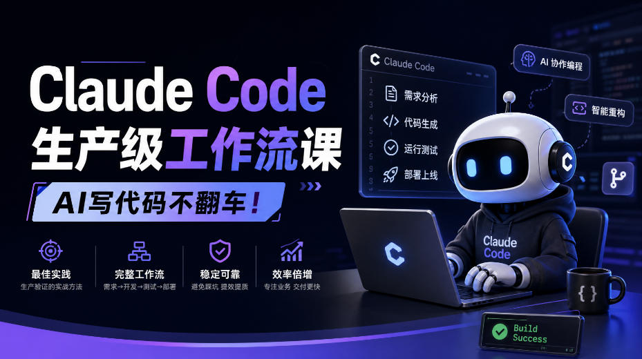 Claude Code生产级工作流课，AI写代码不翻车！【原创双语字幕】|一人科技OPC聚合软件