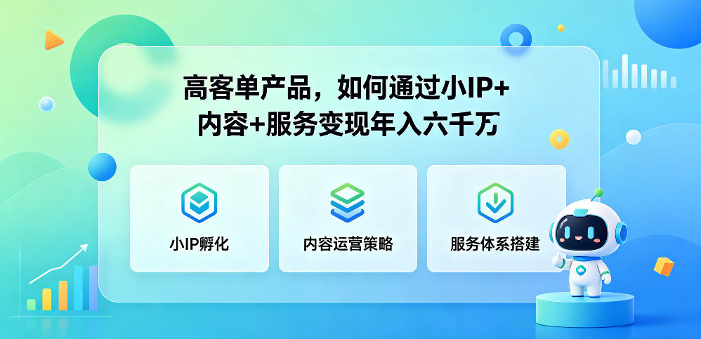 高客单产品，如何通过小IP+内容+服务变现年入六干W|一人科技公司导航