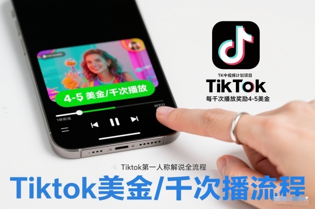 TK中视频计划项目，Tiktok第一人称解说流程，每干次播放奖励4-5美金|HOOK协议网