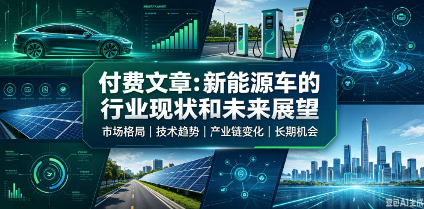 付费文章：新能原车的行业现状和未来展望|一人科技OPC聚合软件