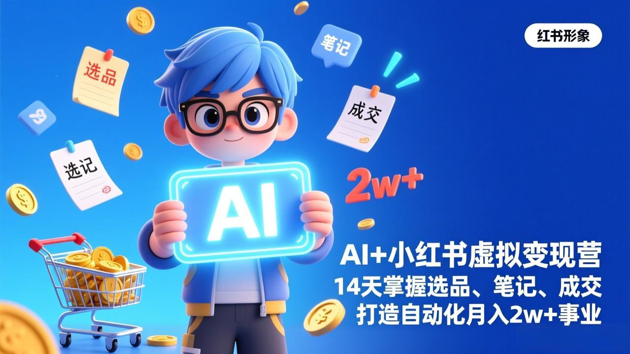 AI+小红书虚拟变现营(完结|协议软件打粉软件