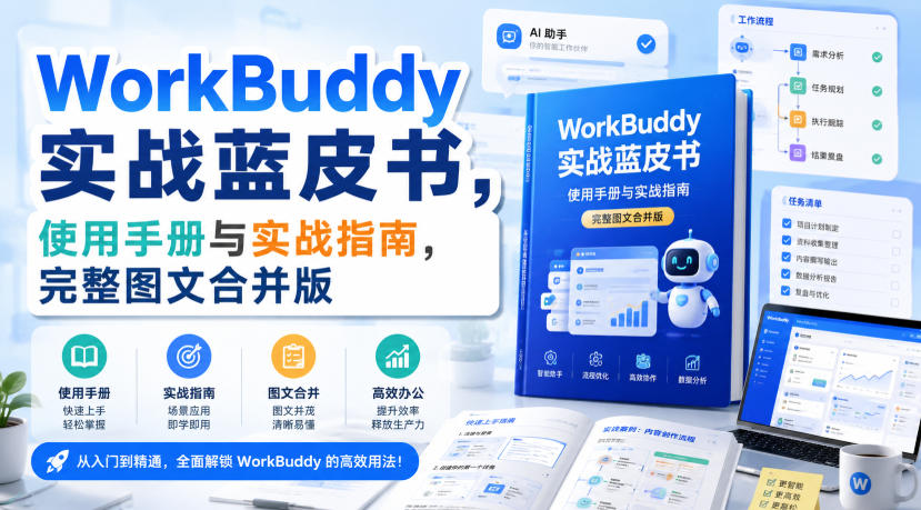 WorkBuddy实战蓝皮书，使用手册与实战指南，完整图文合并版|一人科技OPC聚合软件