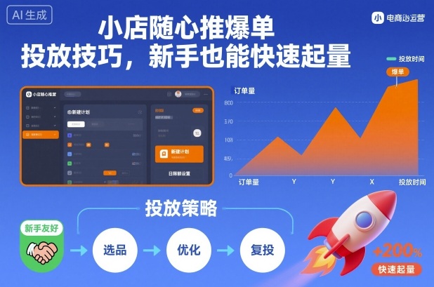 小店随心推爆单投放技巧，新手也能快速起量|HOOK协议网