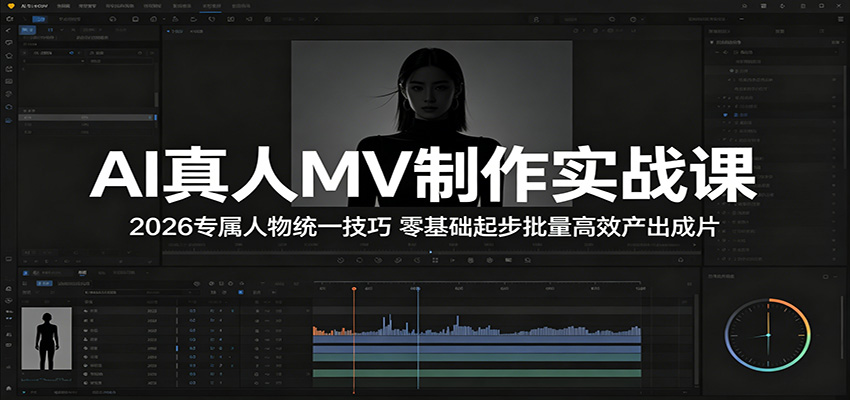 AI真人MV制作实战课：2026专属人物统一技巧，零基础起步批量高效产出成片|一人科技公司导航