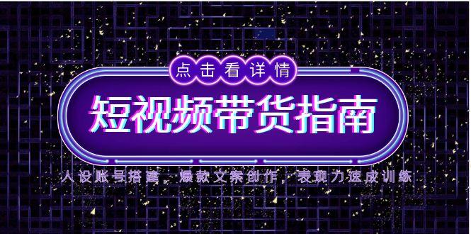 2025短视频带货指南，人设账号搭建，爆款文案创作，表现力速成训练|HOOK协议网