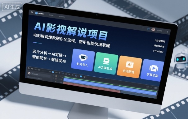 AI影视解说项目，电影解说爆款制作全流程，新手也能快速掌握|HOOK协议网