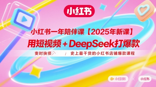 小红书一年陪伴课【2025年新课】，用短视频+deepSeek打爆款，史上最干货的小红书店铺爆款课程|HOOK协议网