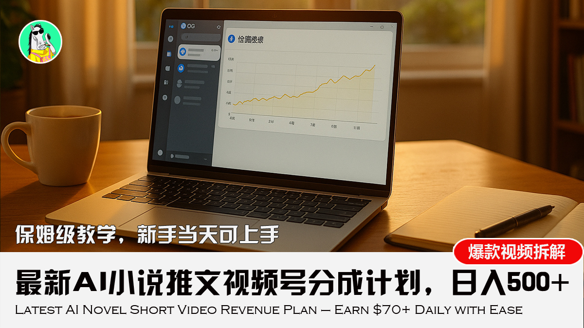 最新AI小说推文视频号分成计划，新手小白也能当天日入500+教程|HOOK协议网