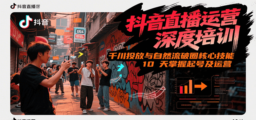 抖音直播运营深度培训，千川投放与自然流核心技能，10天掌握起号及运营(6-7月新课)|HOOK协议网