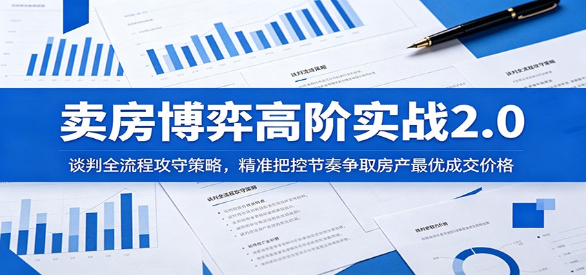 卖房博弈高阶实战2.0：谈判全流程攻守策略，精准把控节奏争取房产最优成交价格|一人科技公司导航