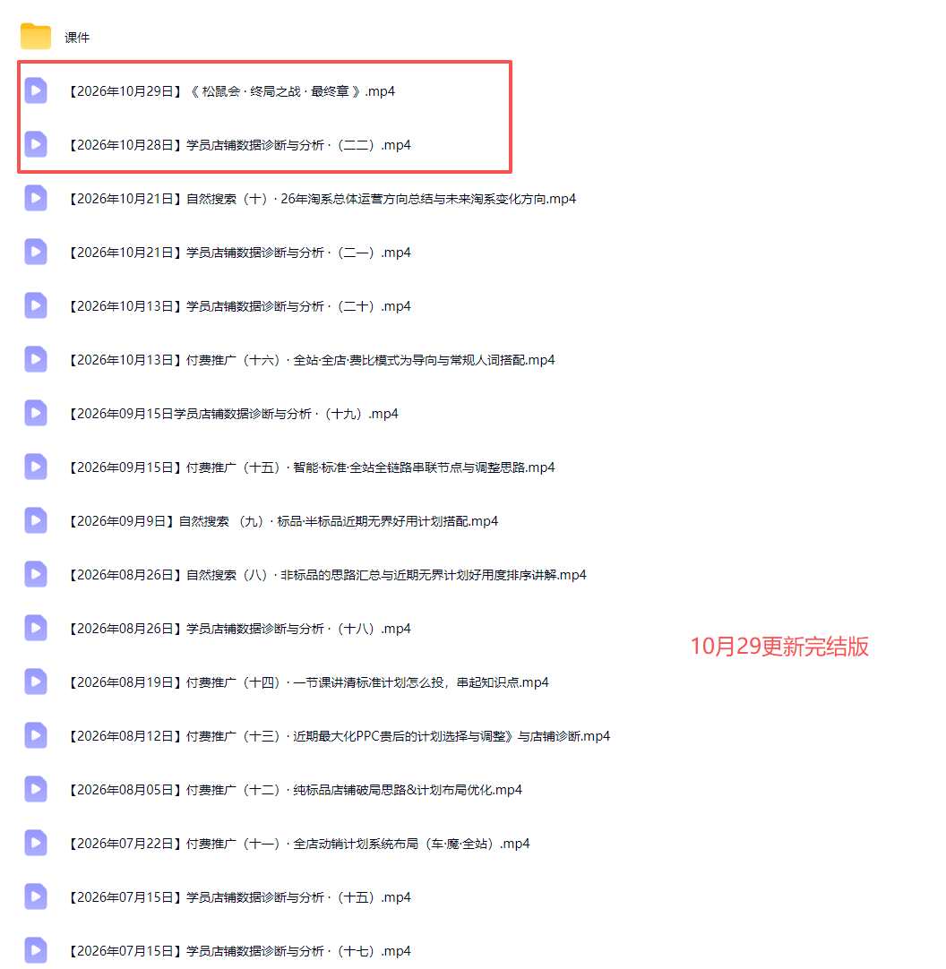 2026淘宝电商终局之战VIP课-更新1029：自然搜索+直通车+无界+精准人群，系统掌握测款动销与全店推广布局方法|一人科技OPC聚合软件