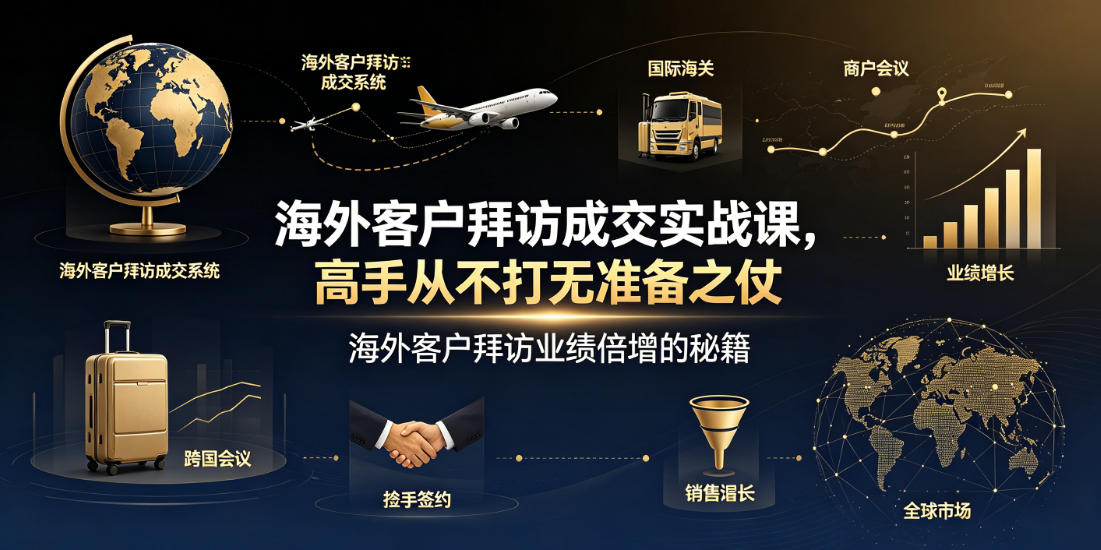 海外客户拜访成交实战课，高手从不打无准备之仗，海外客户拜访业绩倍增的秘籍|一人科技公司导航