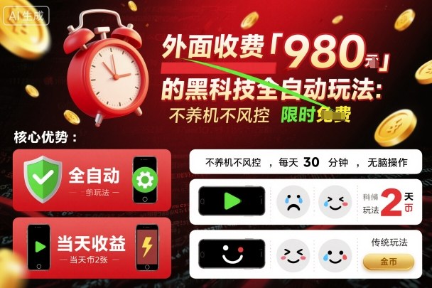 外面收费980的黑科技全自动玩法，不养机不风控，每天30分钟，无脑操作，当天收益2张【揭秘】|HOOK协议网