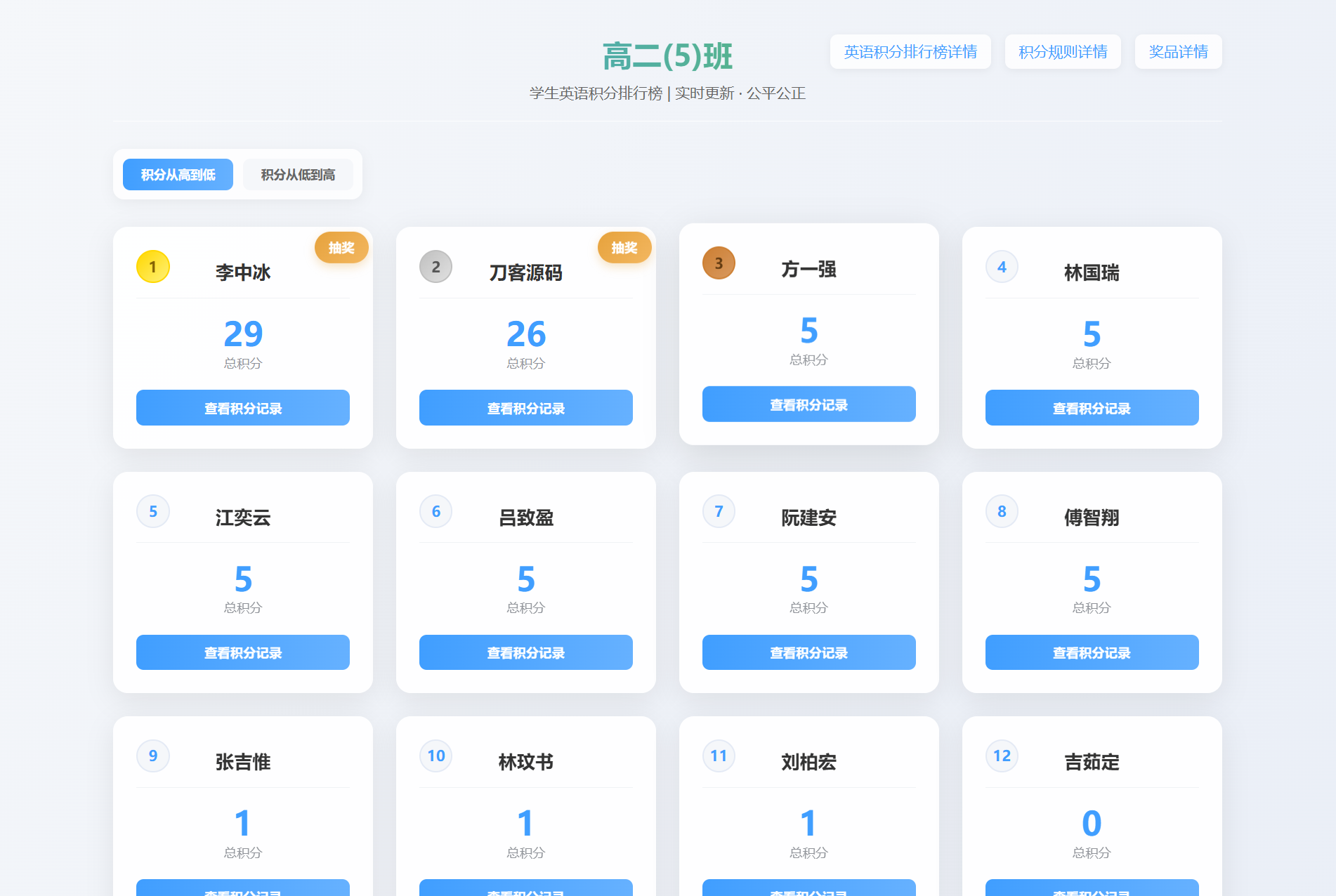 班级学生平时表现记录 积分抽奖系统源码 全开源|一人科技公司导航