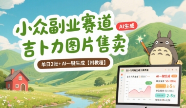 小众副业赛道 吉卜力图片售卖 单日2张+ AI一键生成【附教程】|HOOK协议网